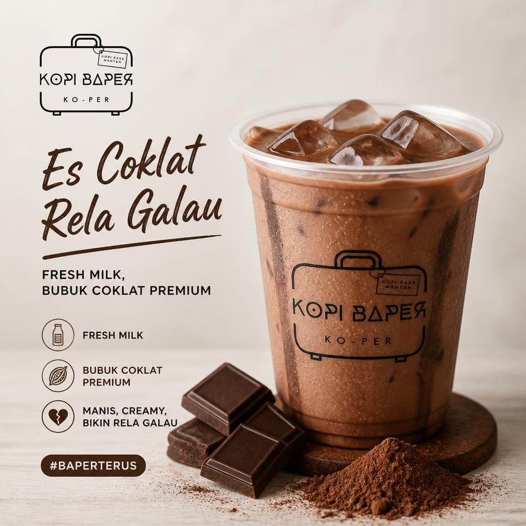 Es Coklat Rela Galau Kopi Baper